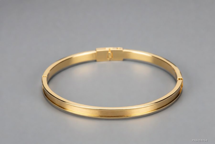 Vòng tay bản mảnh, mạ vàng 18k — Dấu hallmark & mã nhà sản xuất